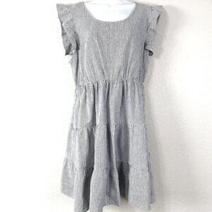 Maison Jules Linen Blend Striped Tiered Dress XL | Coastal, Feminine, Breezy Fit